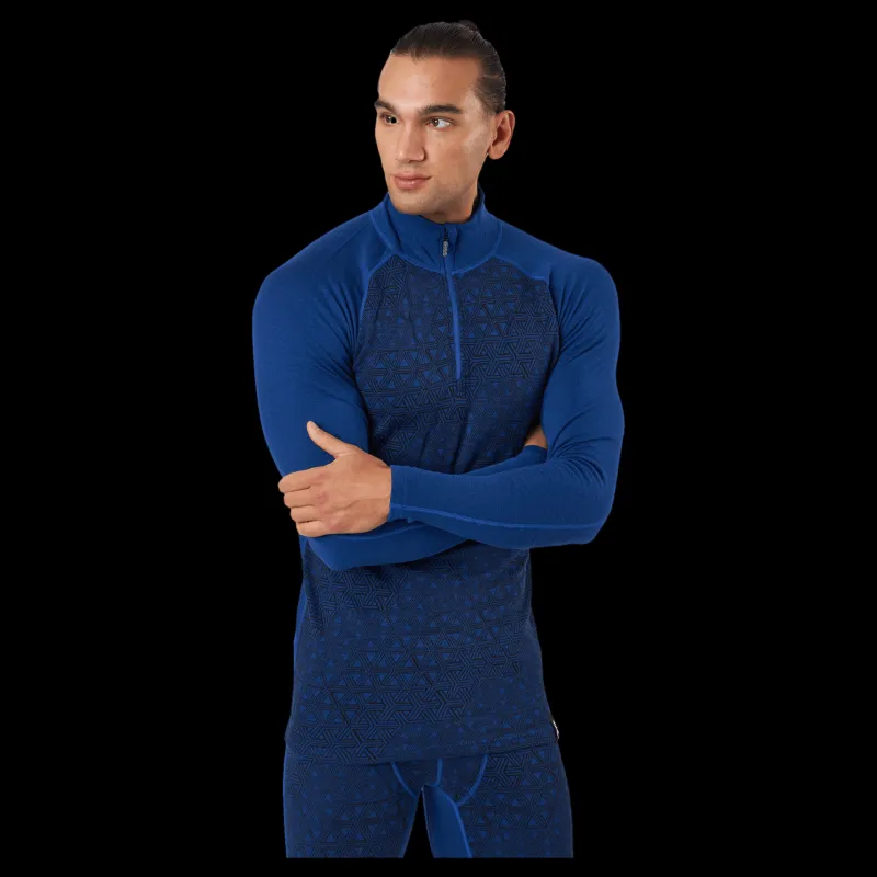 Bula Geo Merino Wool Halfzip Lapis Blå Discount