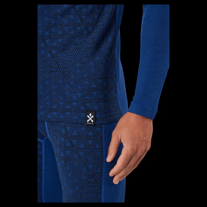 Bula Geo Merino Wool Halfzip Lapis Blå Discount