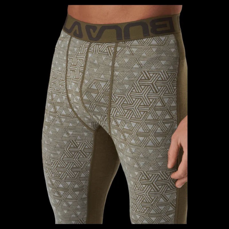 Best Bula Geo Merino Wool Pants Moss Grå