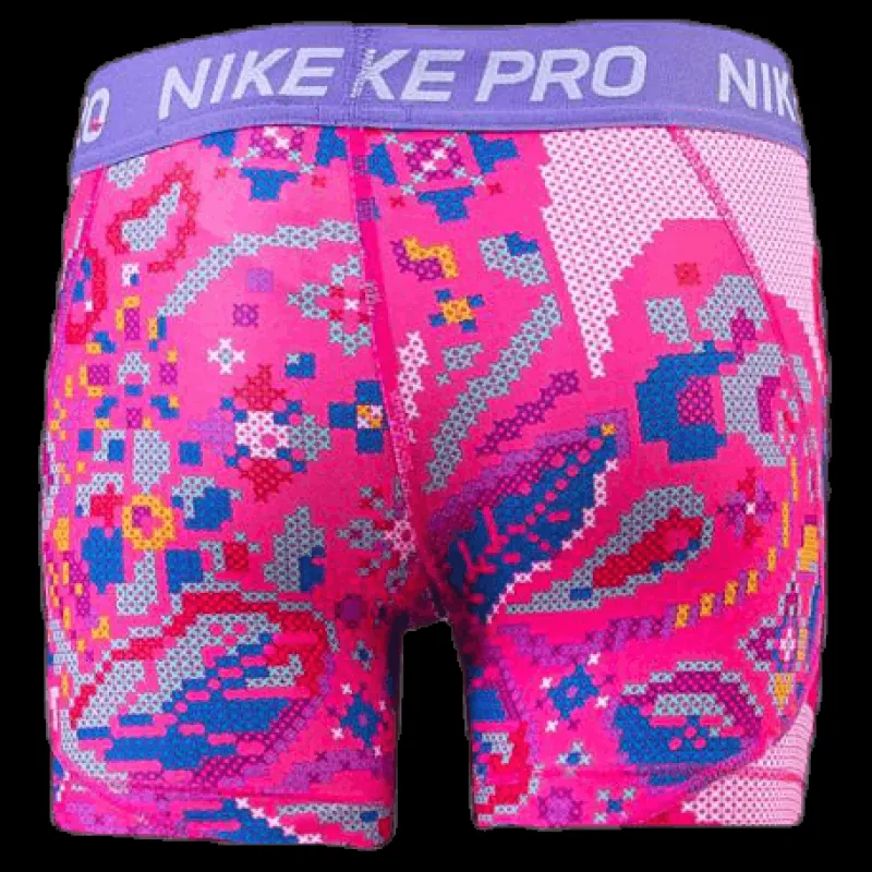 Sale Nike Girls Boy Short Print Femme Pink Flerfärgad