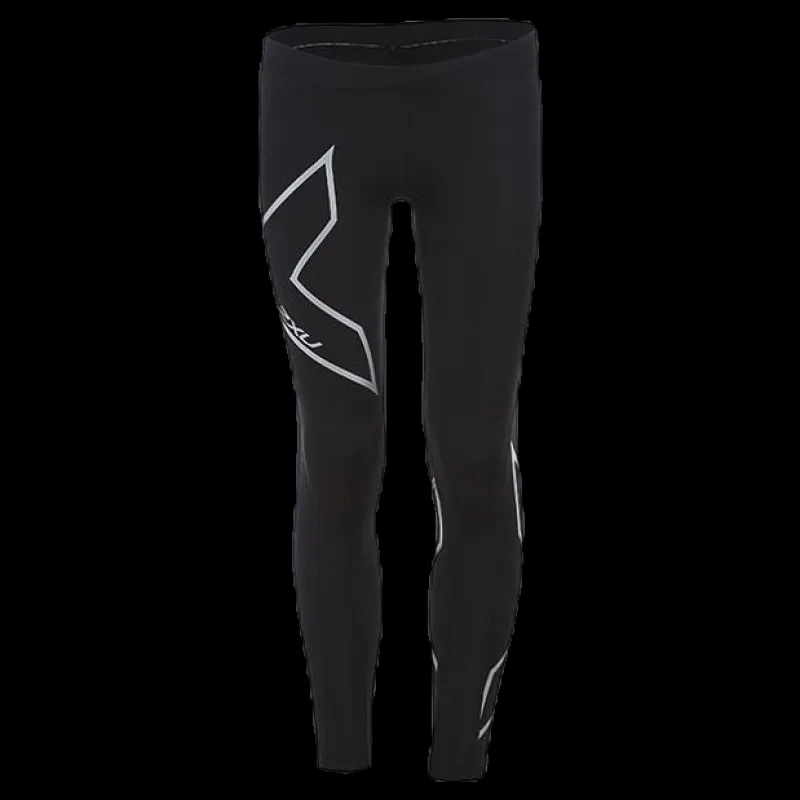 2XU Girl`s Compression Tights-U Junior Black/Silver Svart och Silver