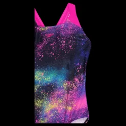 Speedo Girls Digital Allover Splashba Black/pink Lila