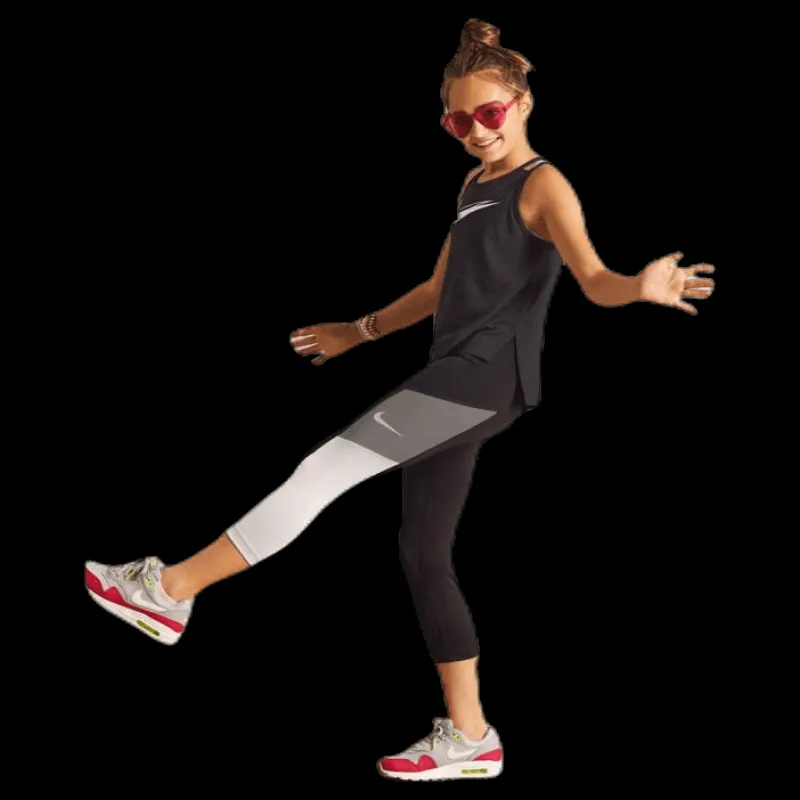 New Nike Girls Trophy Tight Black Svart