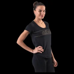 Nike Glam Top SS 10K Black/Gold Svart Best