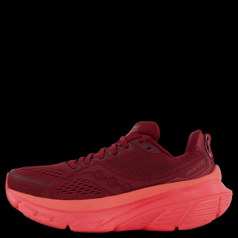 Clearance Saucony Guide 17 Women Currant/cayenne Röd