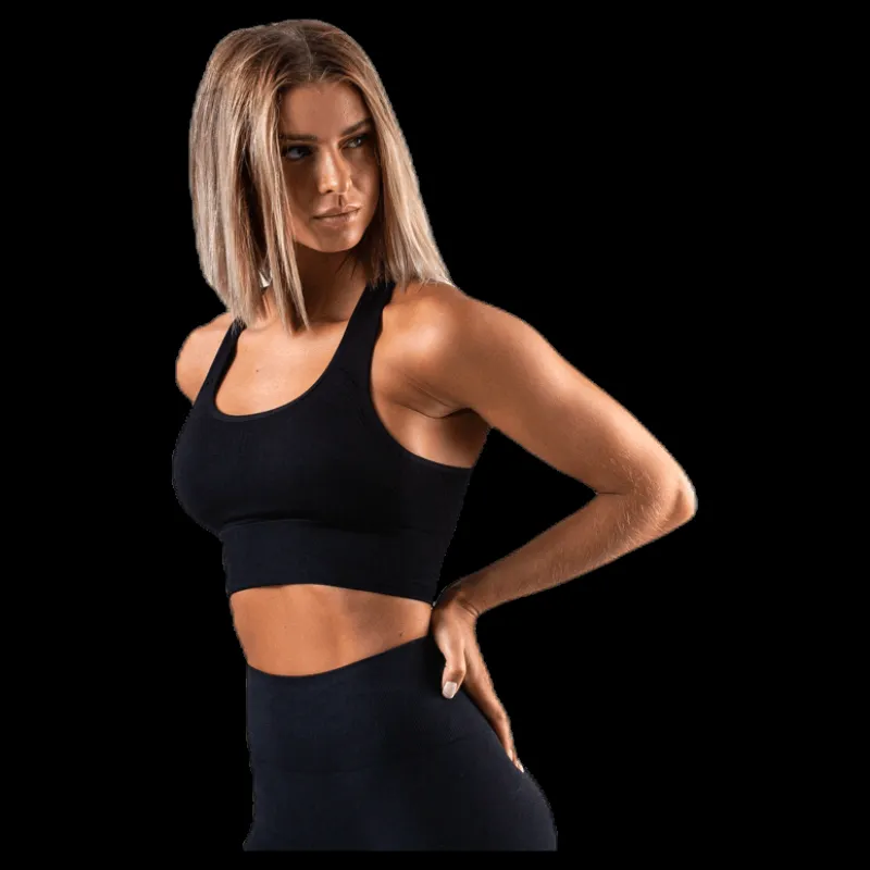 Online BLACC Hatha Seamless Crop Top Black Svart