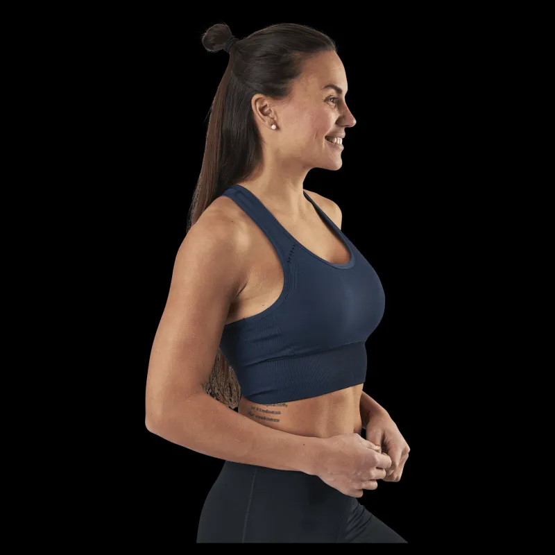 BLACC Hatha Seamless Crop Top Blue Blå Clearance