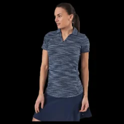 Puma Golf Heather Slub Polo Blue Blå