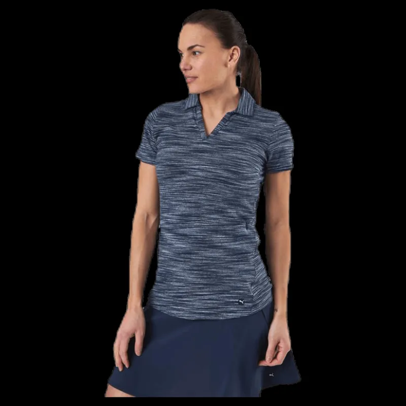 Puma Golf Heather Slub Polo Blue Blå