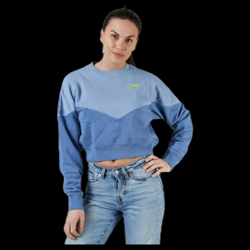 Nike Heritage Fleece Crew Blue Blå New