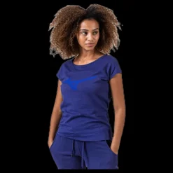 Mizuno Heritage Tee Purple Blå Outlet