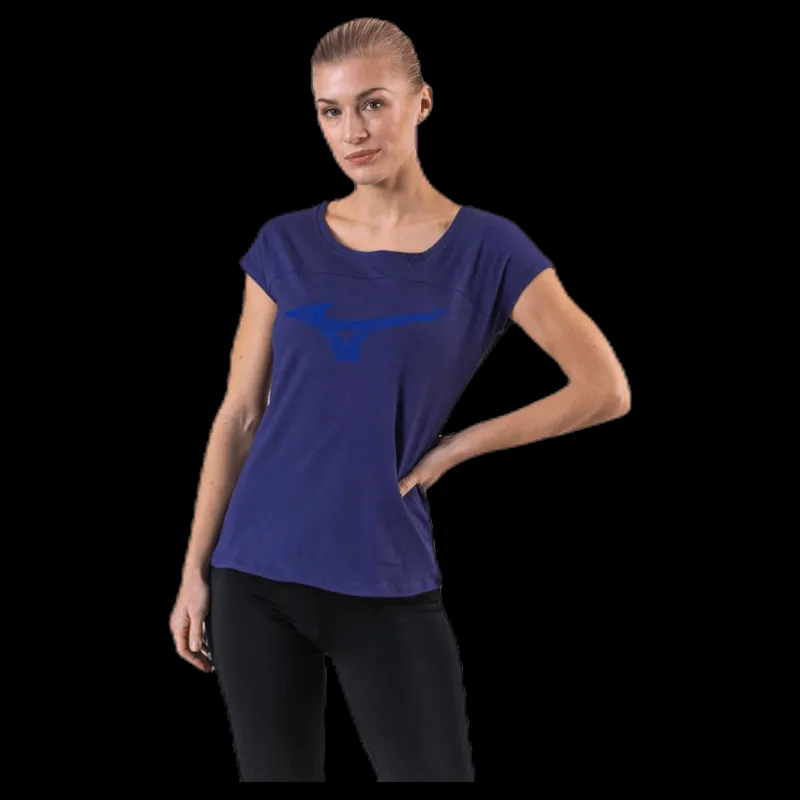 Mizuno Heritage Tee Purple Blå Outlet