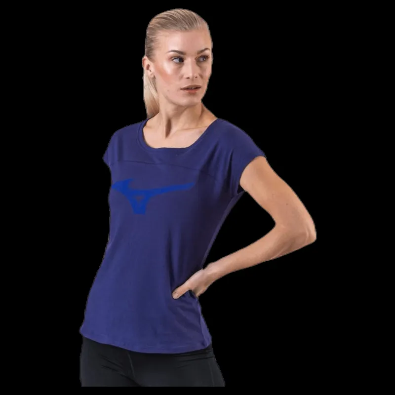 Mizuno Heritage Tee Purple Blå Outlet