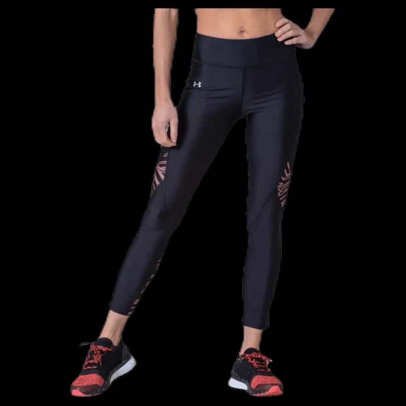 Under Armour HG Armour Printed Panel Ankle Crop Black Svart