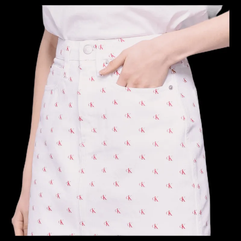 Calvin Klein High Rise Mini Skirt White Rosa Online