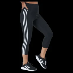 adidas High Rise 3-Stripes 3/4 Sport Tights Black / White Svart Best