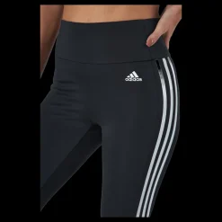 adidas High Rise 3-Stripes 3/4 Sport Tights Black / White Svart Best