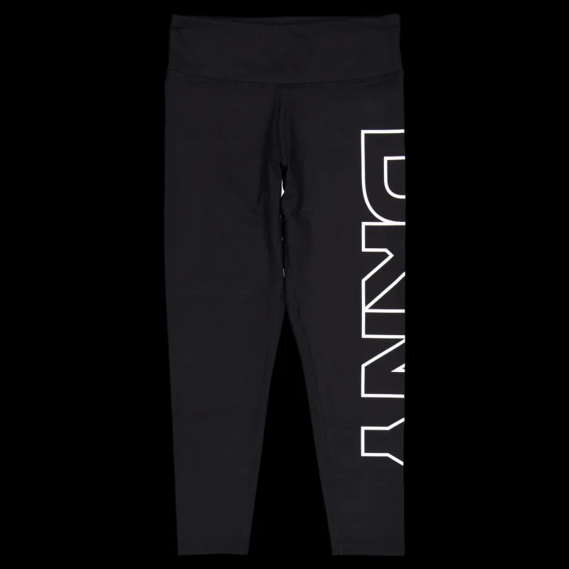 DKNY Sport High Waist 7/8 Exploded Logo L Black/ White Svart och Vit Discount