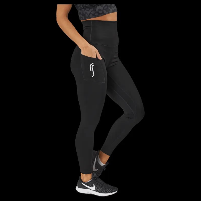 RS High Waist Tights - Side Pocke Black Svart