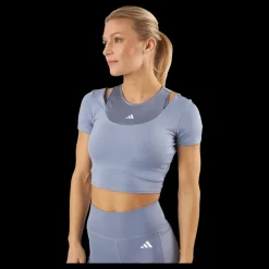 adidas HIIT AEROREADY Crop Training T-Shirt Silvio Blå Sale