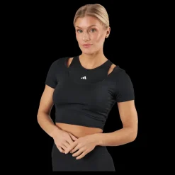 adidas HIIT AEROREADY Crop Training T-Shirt Black Svart New