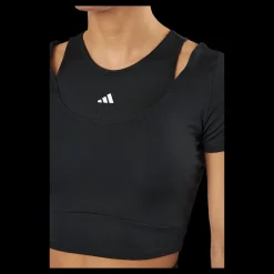 adidas HIIT AEROREADY Crop Training T-Shirt Black Svart New