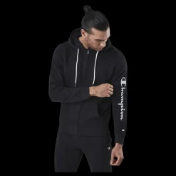 Champion Hooded Full Zip Sweatshirt Black Svart Best