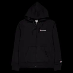 Champion Hooded Full Zip Sweatshirt Black Beauty Svart Best