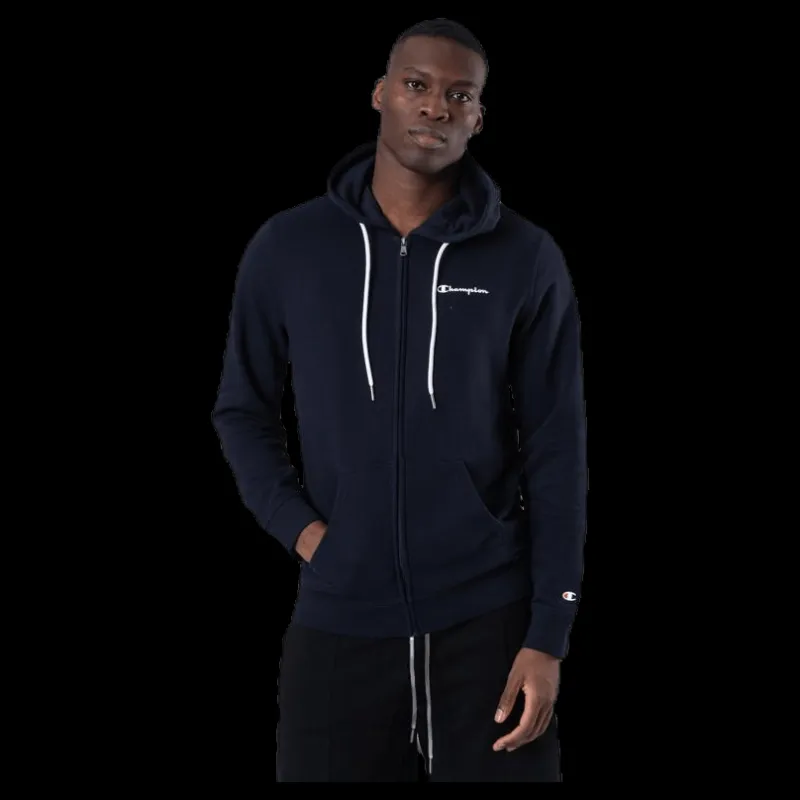 New Champion Hooded Full Zip Sweatshirt Blue Blå
