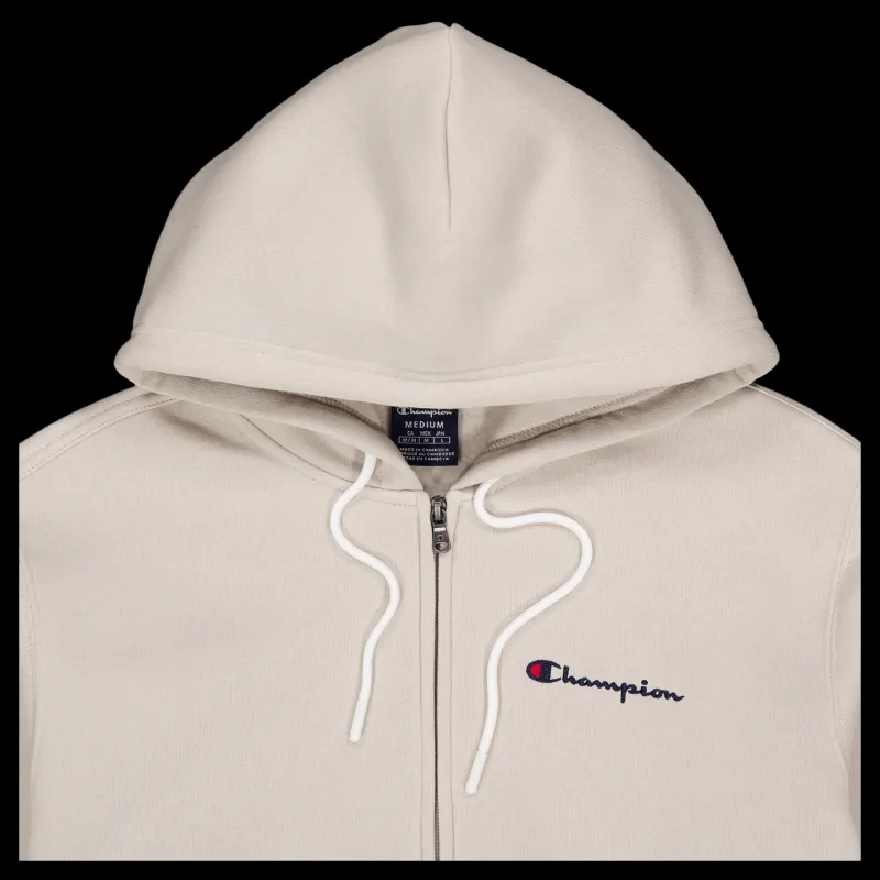 Discount Champion Hooded Full Zip Sweatshirt Silver Lining Beige