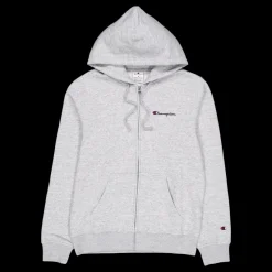 New Champion Hooded Full Zip Sweatshirt New Oxford Grey Melange Grå