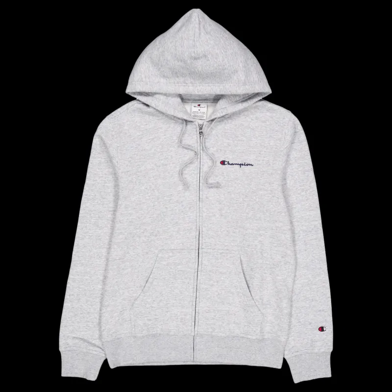 New Champion Hooded Full Zip Sweatshirt New Oxford Grey Melange Grå