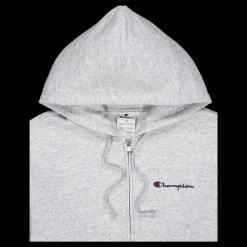 New Champion Hooded Full Zip Sweatshirt New Oxford Grey Melange Grå