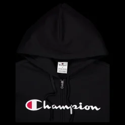 Best Champion Hooded Full Zip Sweatshirt Black Beauty Svart