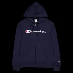 Champion Hooded Full Zip Sweatshirt Sky Captain Blå Clearance