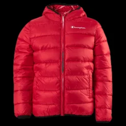 Online Champion Hooded Jacket Junior Red Röd