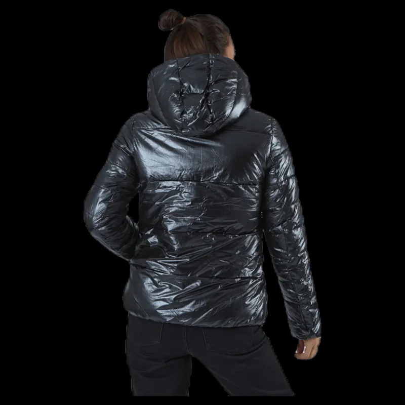 Champion Hooded Polyfilled Jacket Black Svart Best
