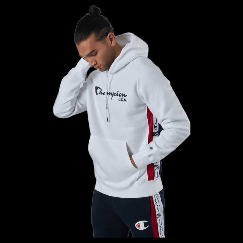 Champion Hooded Sweatshirt White Vit Best