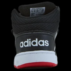 New adidas Hoops 2.0 Mid Shoes Core Black / Cloud White / Vivid Red Svart