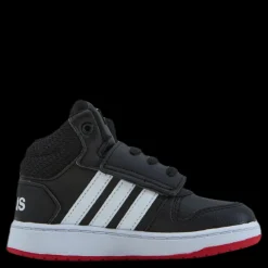 New adidas Hoops 2.0 Mid Shoes Core Black / Cloud White / Vivid Red Svart