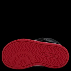 New adidas Hoops 2.0 Mid Shoes Core Black / Cloud White / Vivid Red Svart