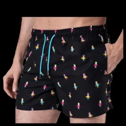 Clearance Happy Socks Hula Swim Shorts Black Svart