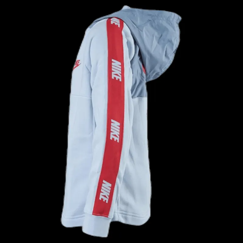 Clearance Nike Hybrid 1/2 Zip Fleece Jr Blue/White Blå