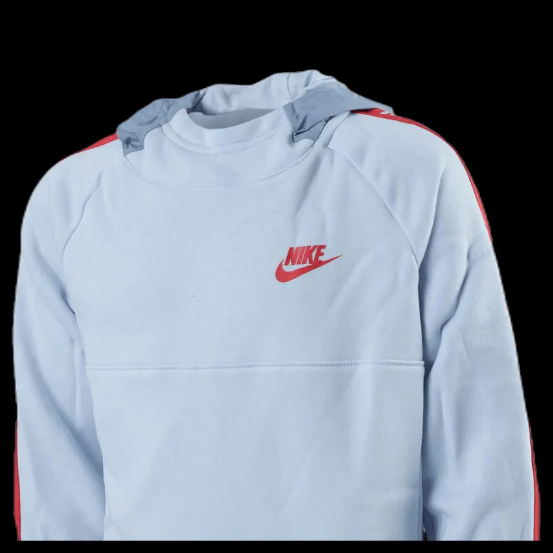 Clearance Nike Hybrid 1/2 Zip Fleece Jr Blue/White Blå