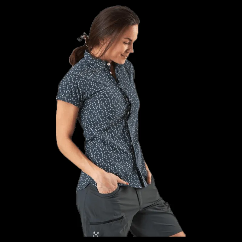 Haglöfs Idun SS Shirt Blue/Patterned Blå och Mönstrad Best