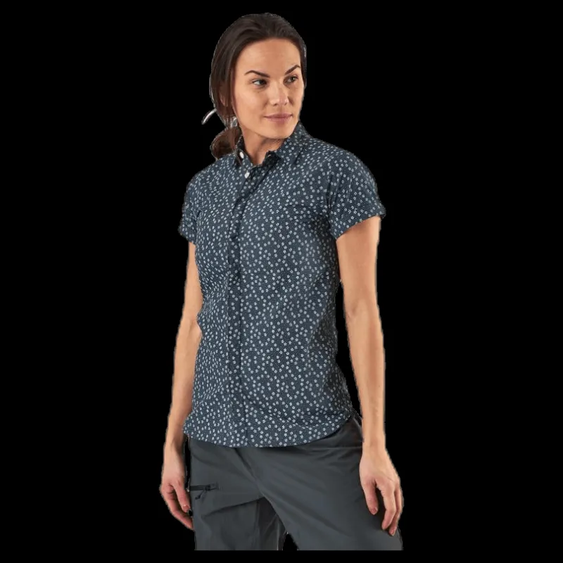 Haglöfs Idun SS Shirt Blue/Patterned Blå och Mönstrad Best