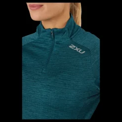 2XU Ignition 1/4 Zip Deep Jade/silver Reflective Turkos Hot
