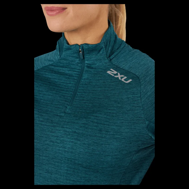 2XU Ignition 1/4 Zip Deep Jade/silver Reflective Turkos Hot