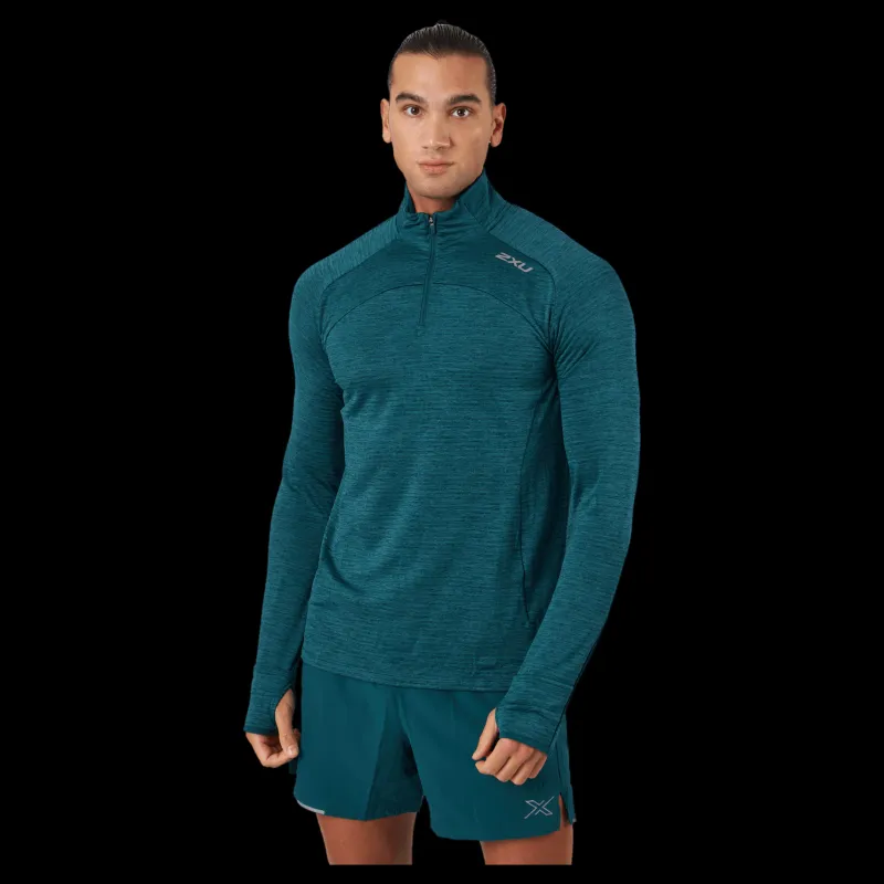 2XU Ignition 1/4 Zip Deep Jade/silver Reflective Blå Best