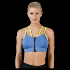 Nike Indy Zip Bra Blue/Yellow Blå